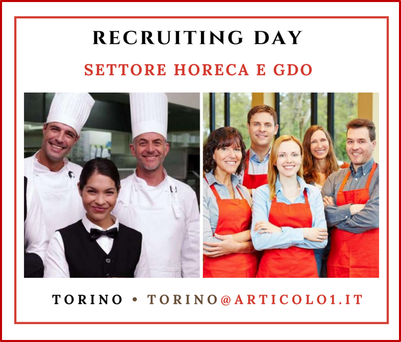 Torino 27 novembre- Recruiting Day Settori HoReCa e GDO